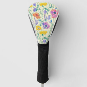 Vintage Wildflower Sketch (6) Golf Head Cover
