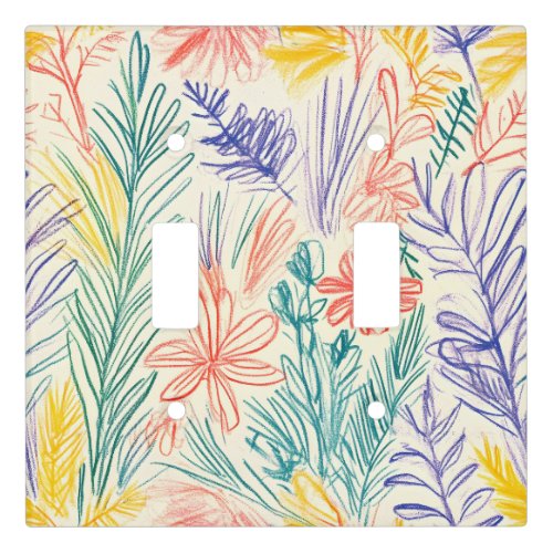 Vintage Wildflower Sketch (7) Light Switch Cover
