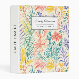 Vintage Wildflower Sketch (7) Mini Binder