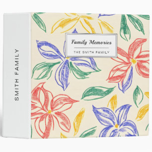 Vintage Wildflower Sketch (8) 3 Ring Binder