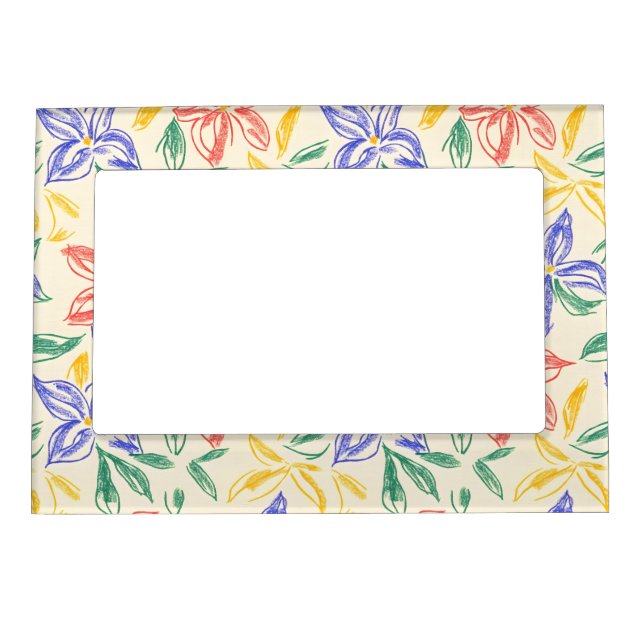 Vintage Wildflower Sketch (8) Magnetic Frame (Front)