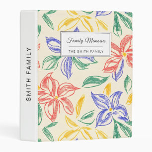 Vintage Wildflower Sketch (8) Mini Binder