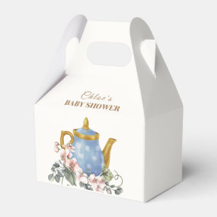 Vintage Wildflower Teapot Baby Shower Favor Boxes