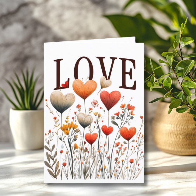 Vintage Wildflower Valentine Holiday Card (Creator Uploaded)