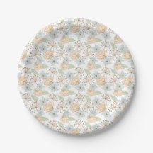 Vintage Wildflowers Birthday or Shower Paper Plate