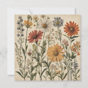 Vintage Wildflowers  Card