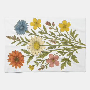 Vintage Wildflowers Kitchen Towel