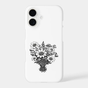 Vintage wildflowers linocut botanical floral art iPhone 17 case
