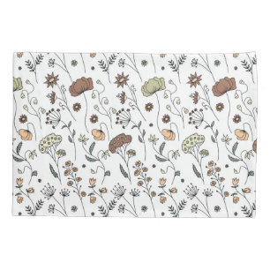 Vintage Wildflowers Pattern Pillow Case