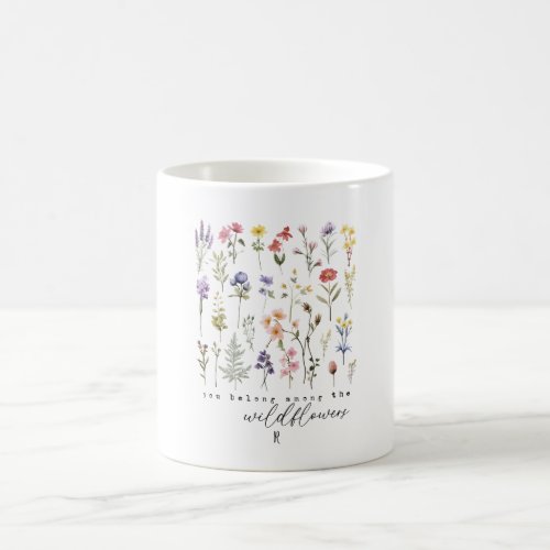 Vintage Wildflowers Quote Sublimation Watercolor Coffee Mug