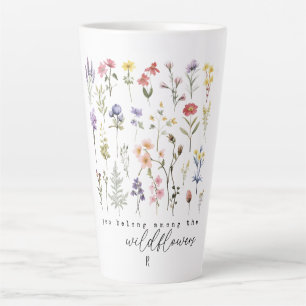 Vintage Wildflowers Quote Sublimation Watercolor Latte Mug