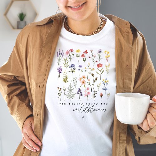 Vintage Wildflowers Quote Sublimation Watercolor T_Shirt