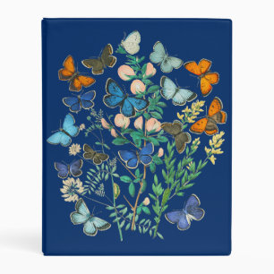 Vintage Wildlife Illustration - Butterfly Garden   Mini Binder