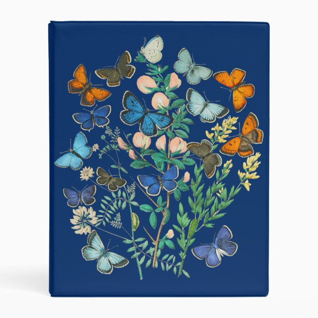 Vintage Wildlife Illustration - Butterfly Garden   Mini Binder (Front)