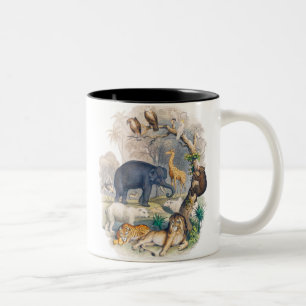 Vintage Wildlife in Nature Art Two-Tone Coffee Mug