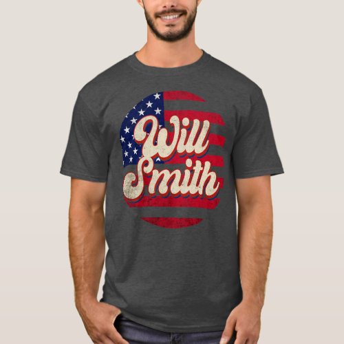 Vintage Will Personalized American Flag Proud Name T_Shirt