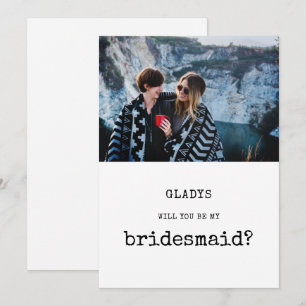 Vintage Will you be my bridesmaid photo card