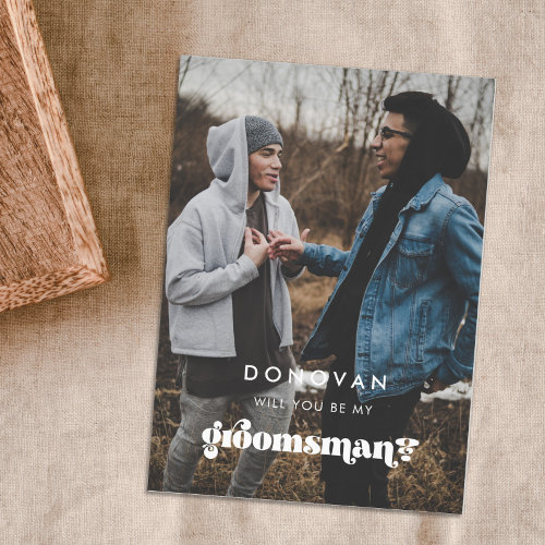 Vintage Will you be my groomsman photo Invitation