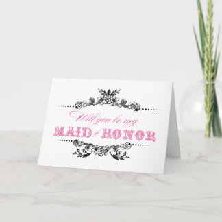 Vintage Will you be my Maid of Honor Card