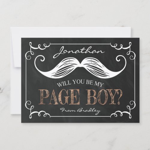 VINTAGE WILL YOU BE MY PAGE BOY  GROOMSMAN INVITATION