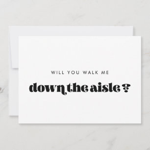Vintage Will you walk me down the aisle proposal Invitation