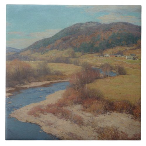 Vintage Willard Metcalf Indian Summer Vermont Ceramic Tile