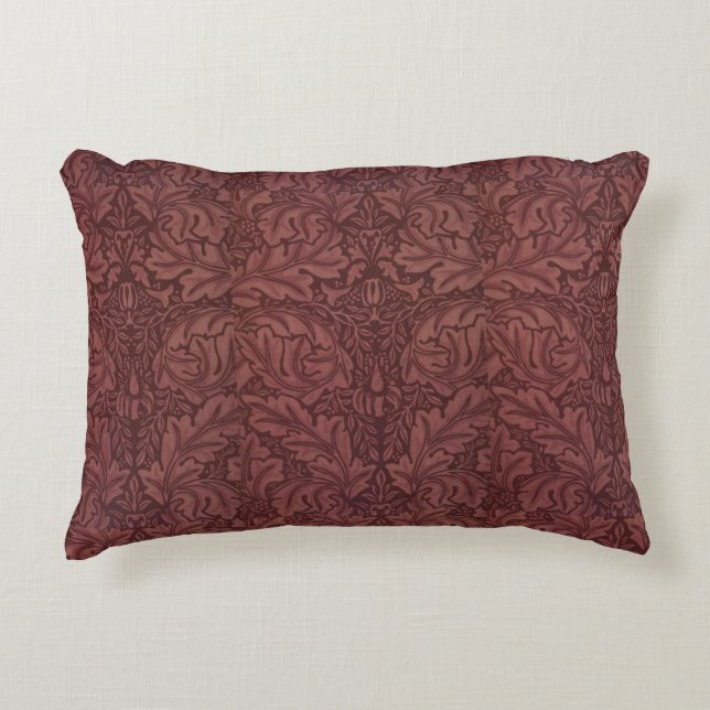 Vintage William Morris Acanthus Velveteen Accent Pillow (Front)