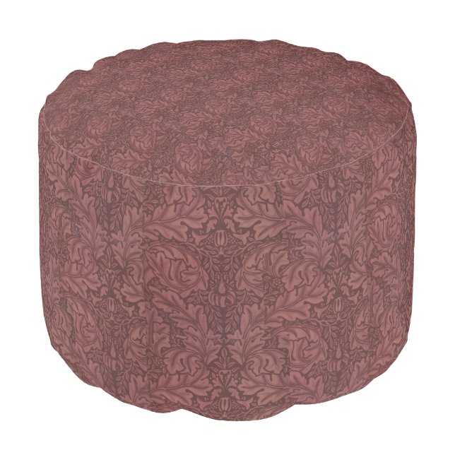 Vintage William Morris Acanthus Velveteen Pouf (Angled Front)