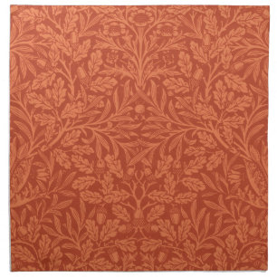 Vintage William Morris Acorn Oak Leaves Pattern Cloth Napkin