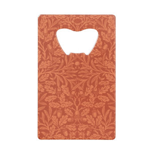 Vintage William Morris Acorn Oak Leaves Pattern Credit Card Bottle Opener