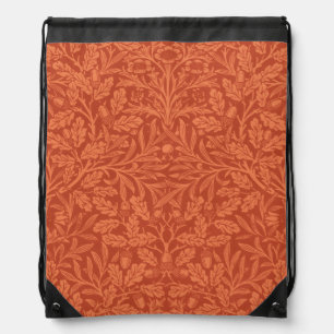 Vintage William Morris Acorn Oak Leaves Pattern Drawstring Bag