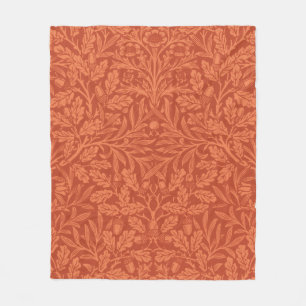 Vintage William Morris Acorn Oak Leaves Pattern Fleece Blanket