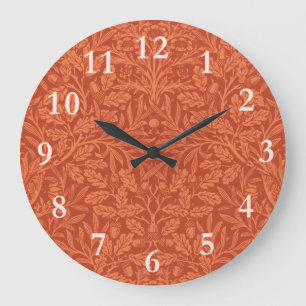 Vintage William Morris Acorn Oak Leaves Pattern Large Clock
