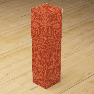 Vintage William Morris Acorn Oak Leaves Pattern Wine Box