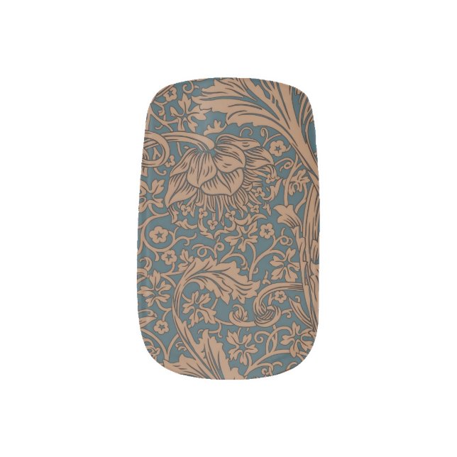 Vintage William Morris Arcadia Full Seamless Minx Nail Art (Left Thumb)