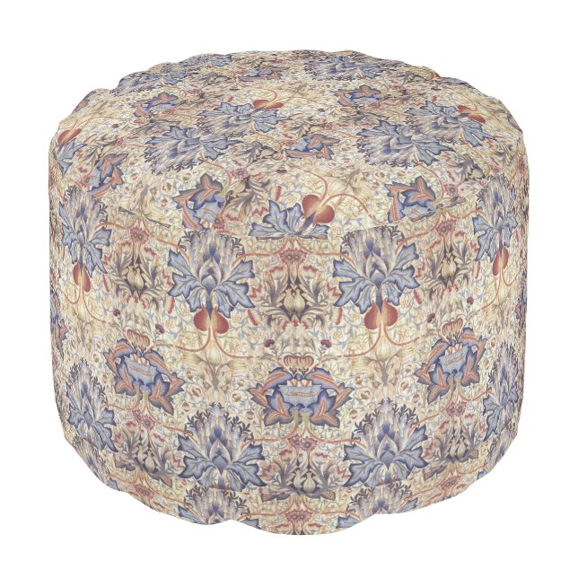 Vintage William Morris Artichoke Pouf (Angled Front)