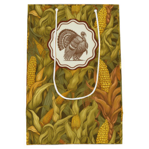 Vintage William Morris Autumn Corn and Turkey Medium Gift Bag