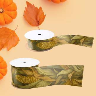 Vintage William Morris Autumn Corn Satin Ribbon