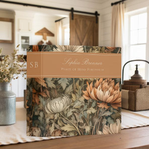 Vintage William Morris Autumn End of Life Planner 3 Ring Binder