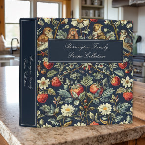 Vintage William Morris Bird & Fruit Family Recipe 3 Ring Binder