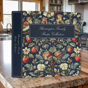 Vintage William Morris Bird & Fruit Family Recipe 3 Ring Binder