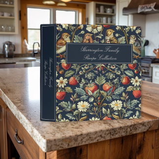 Vintage William Morris Bird & Fruit Family Recipe 3 Ring Binder
