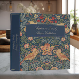Vintage William Morris Bird Tapestry Family Recipe 3 Ring Binder