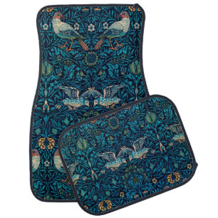 Vintage William Morris Birds, Retro British Car Floor Mat