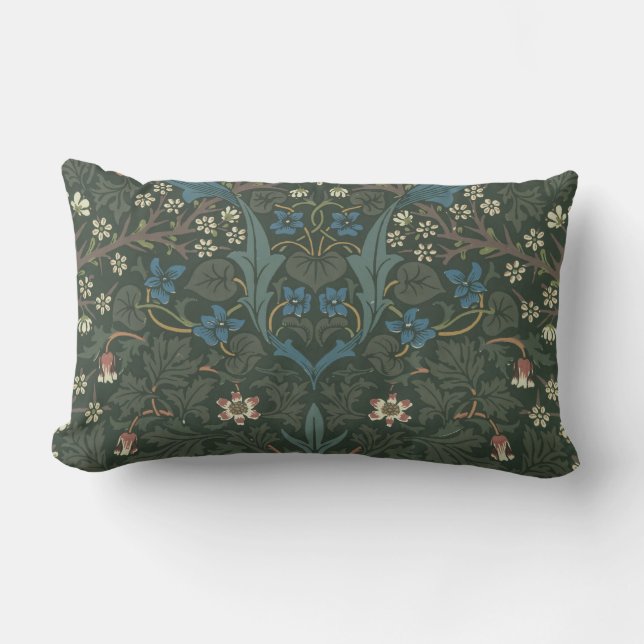 Vintage William Morris Blackthorn Lumbar Pillow (Front)