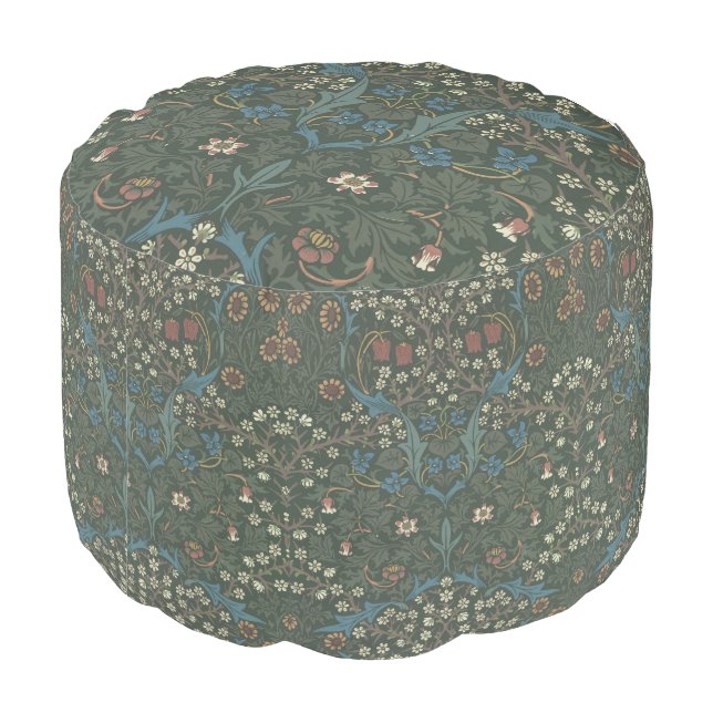 Vintage William Morris Blackthorn Pouf (Angled Back)