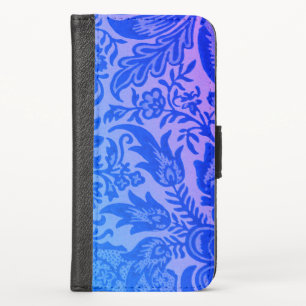 Vintage William Morris Blue Pink Botanical iPhone XS Wallet Case