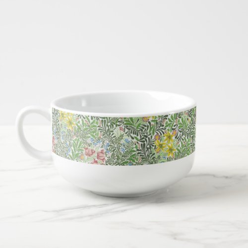 Vintage William Morris Bower Flowers Greenery Soup Mug