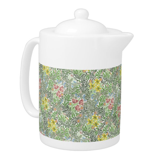 Vintage William Morris Bower Flowers Greenery Teapot (Left)