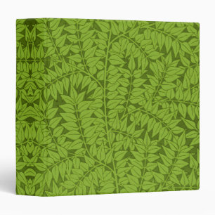 Vintage William Morris Branch Green Leaf Pattern 3 Ring Binder